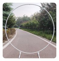 1X White Circle Wedding Garden Arch Backdrop Single Tube 1.5 M