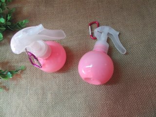 6Pcs Pink Round Comestic Spray Bottle Storage Container