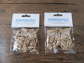 4x60Pcs Wooden Photo Paper Clip Scrapbooking Craft Pegs