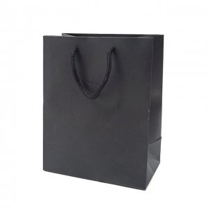 10Pcs Thick Black Kraft Paper Gift Carry Shopping Bag 37x26x10cm