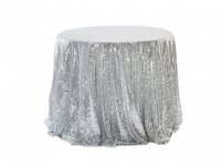 1Pc Silver Sequin Table Cloth Cover Backdrop Wedding Party 120x2