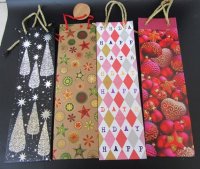 10Pcs HQ Paper Gift Bag Wine Bag 36x10.5x10.5cm Assorted