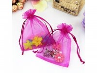 100 Fuschia Drawstring Jewelry Gift Pouches 18x13cm