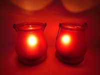 10Pcs Red Frosted Hanging Glass Tea Light Holder Wedding Favor