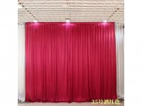 1X Red Wine Silk Cloth Wedding Party Backdrop Curtain Drapes