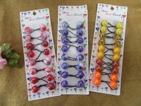 6sheet x 8pcs 20mm Elastic Bubble Ball Hair Ties Holders Hair