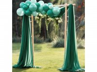 1Pc Green Wedding Arch Chiffon Backdrop Curtain Drapes