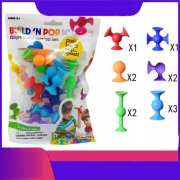 2Packs x 11Pcs Mini Suction Toys Build 'N Pop Interactive Game