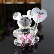 10Pcs Glass Bear Baby Shower Souvenir - It's a girl