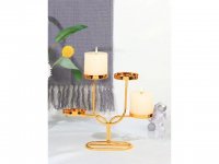 1Pc Vintage Romantic Gold 4-Head Candle Holder Party Home Decor