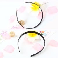 20Pcs Black Headbands Hair Clips Craft for DIY 12MM