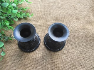 1Pc Ins Minimalist Candlestick Black Pillar Rose Pattern