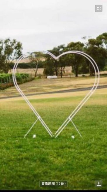 1X White Heavy Duty Large Double Heart Garden Wedding Arch Backd - Click Image to Close