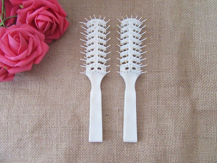 12Pcs New Light Ivory Plastic Hairbrush Combs - Click Image to Close