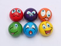 12 Anti-Stress PU Foam Expression Smile Face Squeeze Reliever Ba