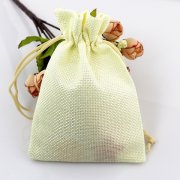 50 Plain Ivory Hemp Drawstring Jewelry Gift Pouches 9x7cm