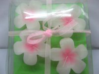 4pkts x 4Pcs Pink Frangipani Candle for Home Decoration