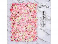 1Pc Artificial Pink Yellow Hydrangea Flower Backdrop Wall Panel