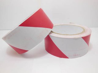 1Roll Red And White Striped Warning Safety Tape 48mm x 30M