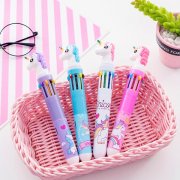 5Pcs Unicorn 10 Color Automatic Ballpoint Pen Ballpens