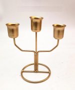 1Pc Golden Ins Minimalist Candlestick 3-Head Random Design