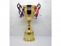 1X Metal Golden Plated Trophy Cup Novelty Achievement Award 39cm