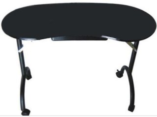 1X New Black Manicure Table with Single Drawer