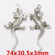 20Pcs Lizard Beads Pendants Charms Jewelry Finding 74x30x3mm