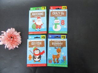 4Packs Matching Card Games KIDS CARD GAMES Xmas Theme