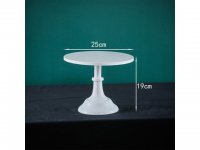 1Pc White Basic Round Dessert Cake Stand Pedestal Display