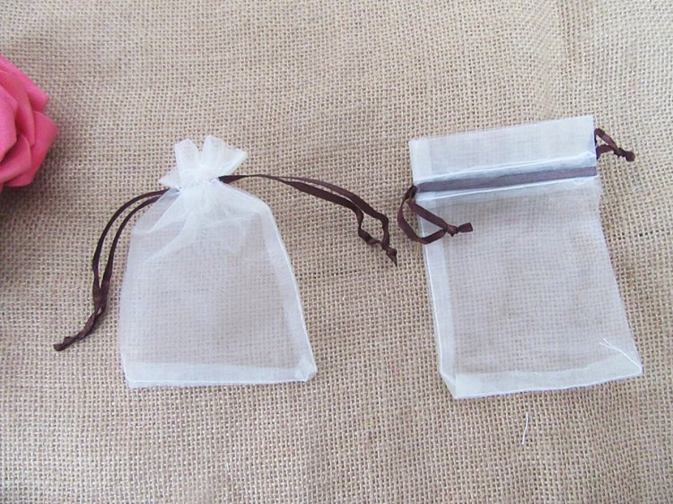 50Pcs White Drawstring Jewelry Gift Pouches 12x8cm - Click Image to Close