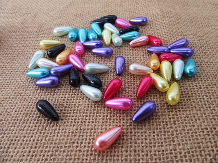 250g (430Pcs) Teardrop Simulate Pearl Beads Loose Beads Mixed - Click Image to Close