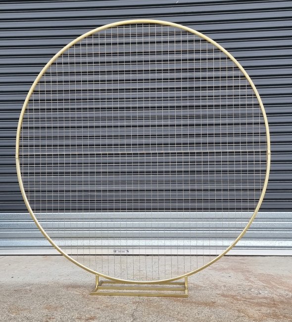 1X Golden Heavy Duty Base Large Circular Wedding Garden Arch 200 - Click Image to Close