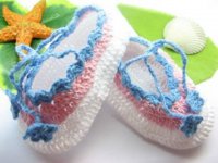 2Pair White Handmade Crochet Baby Shoes cr-ch11