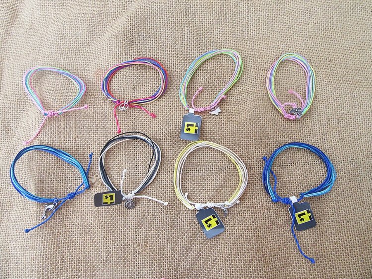 50Pcs Handmade Fashion Multi-Strand Drawstrings Bracelets Wholes - Click Image to Close