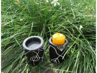 24X Black Hand Draw Flower Candle Holder Home Wedding Decoration