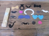 4Pkts x 40Pcs DIY Photo Booth Props Wedding Party Moustache & Li