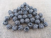 200Pcs Shiny Silver Color Round Plastic Beads 14mm Dia.