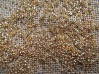 450g Golden Tube Glass Bugle Seed Beads 2mm