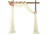 1Pc Ivory Wedding Arch Chiffon Backdrop Curtain Drapes