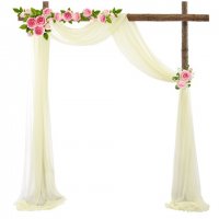 1Pc Ivory Wedding Arch Chiffon Backdrop Curtain Drapes