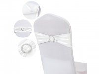 10Pcs Shiny White Sashes Chair Wider Bow Wedding Venue Banquet