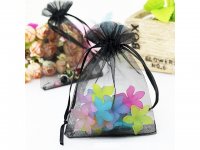 100 Black Drawstring Jewelry Gift Pouches 9x7cm