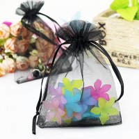 100 Black Drawstring Jewelry Gift Pouches 9x7cm