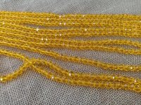 10Strand x 68Pcs Yellow Faceted Crystal Beads 8mm