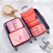 1Set 6in1 Watermelon Red Zipper Waterproof Luggage Travel Bags