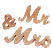 1Set Champagne Large Size Mr & Mrs Wedding Sign Decoration