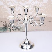 1Set Silver 5 Arms Candle Holder Candelabra Candlestick Wedding