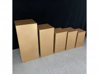 1Set x 5Pcs Golden Cube Square Plinth Cylinder Pedestal Wedding