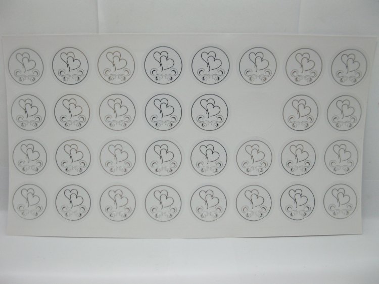 500X Silver Heart Envelope Sticker Seals for Wedding Invitations - Click Image to Close